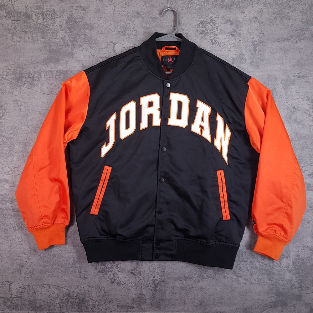 NIKE JORDAN Brooklyn University Varsity Jacket Mens MEDIUM Black Starfish